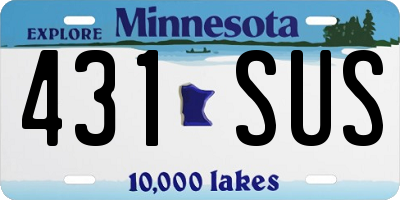 MN license plate 431SUS