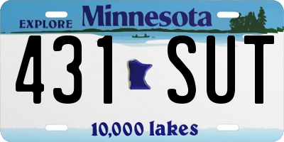 MN license plate 431SUT