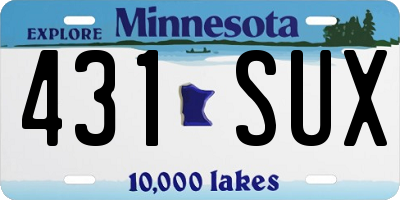 MN license plate 431SUX
