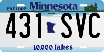 MN license plate 431SVC