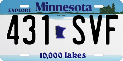 MN license plate 431SVF