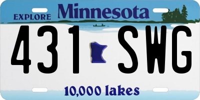 MN license plate 431SWG
