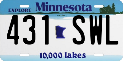 MN license plate 431SWL