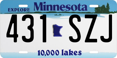 MN license plate 431SZJ