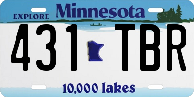 MN license plate 431TBR