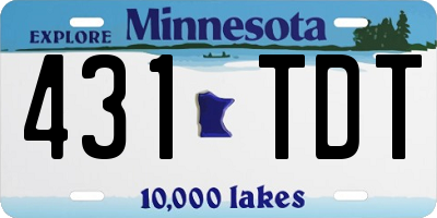 MN license plate 431TDT