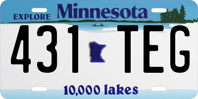 MN license plate 431TEG