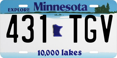 MN license plate 431TGV