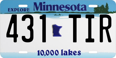 MN license plate 431TIR