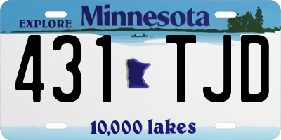 MN license plate 431TJD