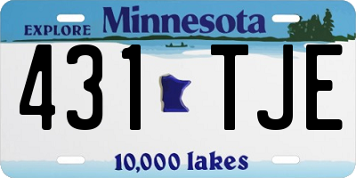 MN license plate 431TJE