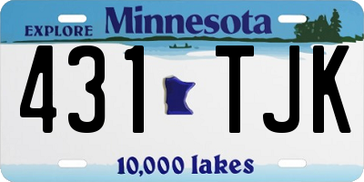 MN license plate 431TJK