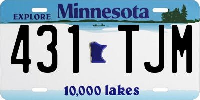 MN license plate 431TJM