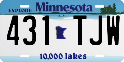 MN license plate 431TJW
