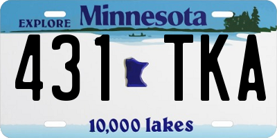 MN license plate 431TKA