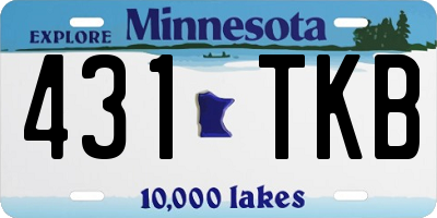 MN license plate 431TKB
