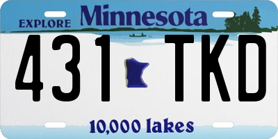 MN license plate 431TKD