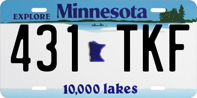 MN license plate 431TKF