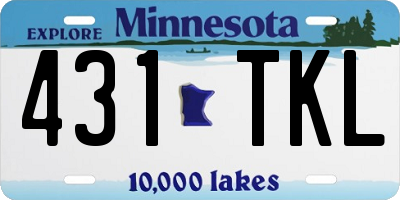 MN license plate 431TKL