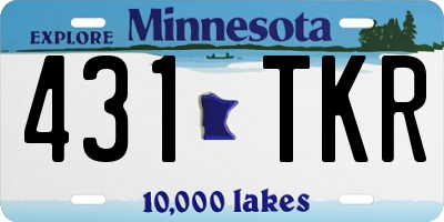 MN license plate 431TKR