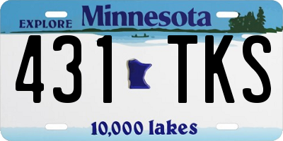 MN license plate 431TKS