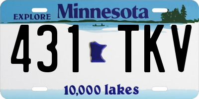 MN license plate 431TKV