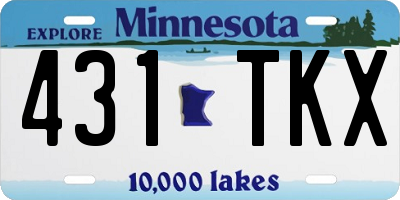 MN license plate 431TKX