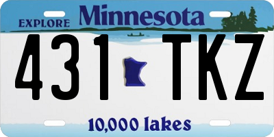 MN license plate 431TKZ