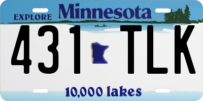 MN license plate 431TLK