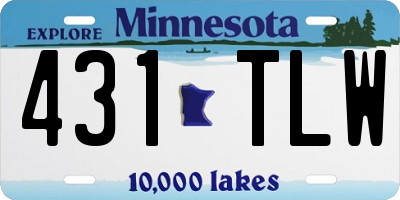 MN license plate 431TLW