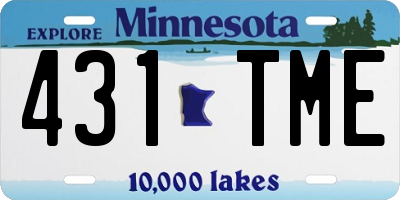 MN license plate 431TME