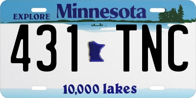 MN license plate 431TNC