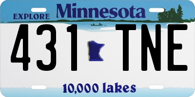 MN license plate 431TNE