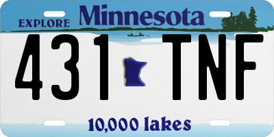 MN license plate 431TNF