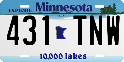 MN license plate 431TNW