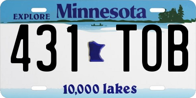 MN license plate 431TOB