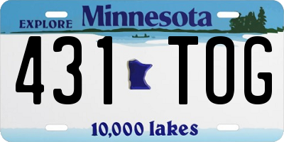 MN license plate 431TOG