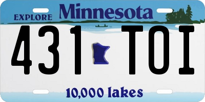 MN license plate 431TOI