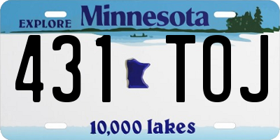 MN license plate 431TOJ