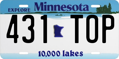 MN license plate 431TOP