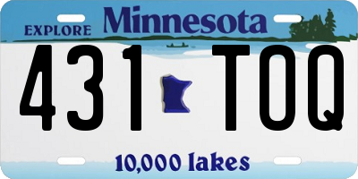 MN license plate 431TOQ