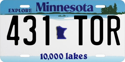 MN license plate 431TOR
