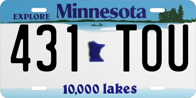 MN license plate 431TOU