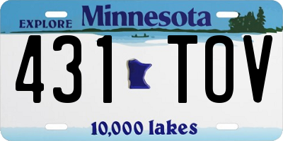 MN license plate 431TOV