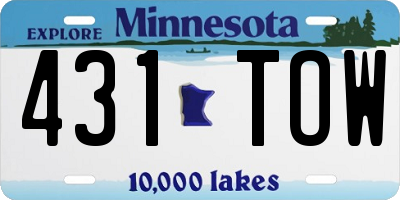 MN license plate 431TOW