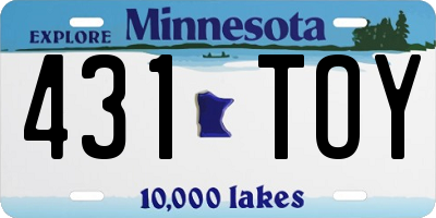 MN license plate 431TOY