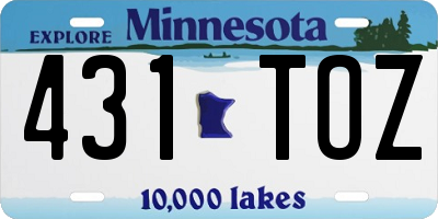 MN license plate 431TOZ