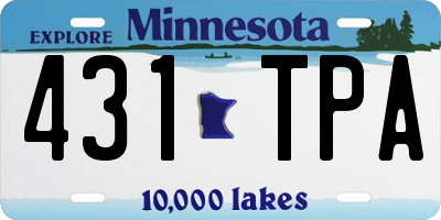 MN license plate 431TPA