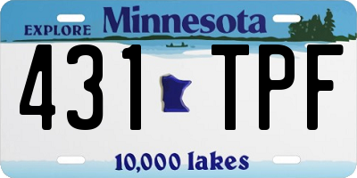 MN license plate 431TPF