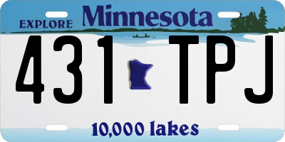 MN license plate 431TPJ